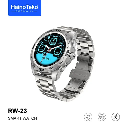 Haino Teko RW 23 Stainless Steel Smartwatch + FREE M10 EARBUDS